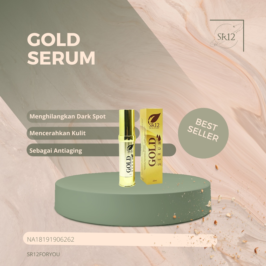 Serum Gold SR12 Dengan Serbuk Emas  Mencerahkan Wajah Melembabkan Kulit Serum Antiaging Serum Emas S