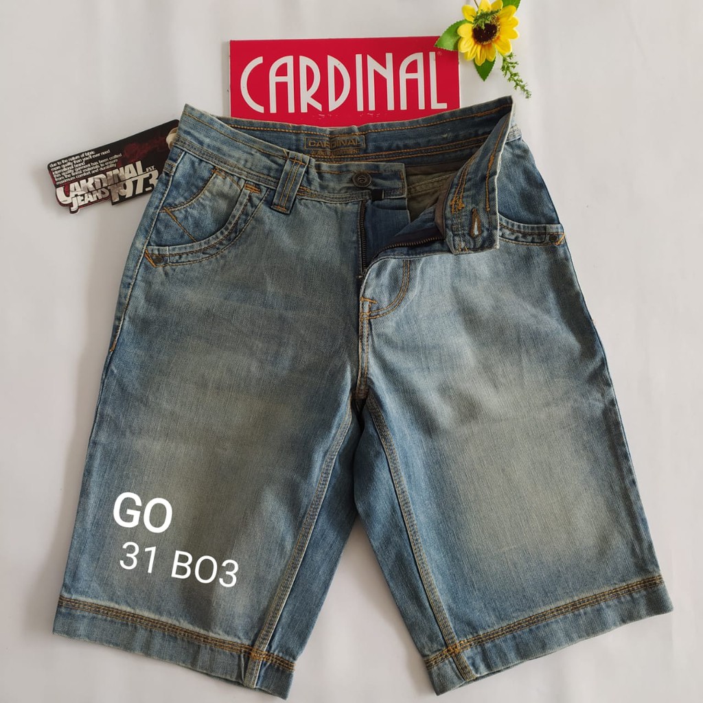 gof 31-CBV CARDINAL JEANS Celana Pria Celana Pendek Bermuda Casual Sobek Slimfit Reguler Fit Reguler