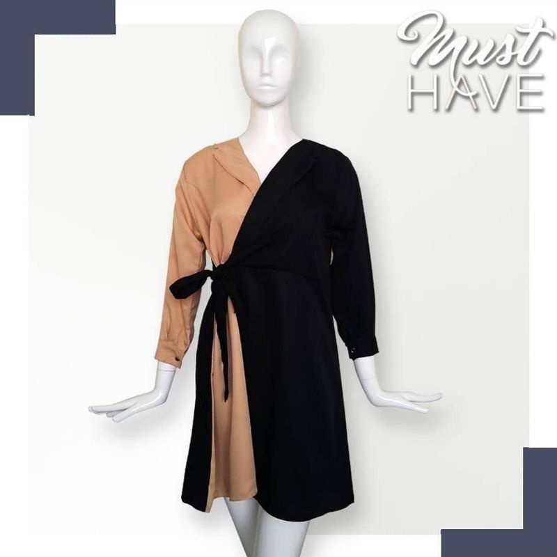 TERUSAN WANITA BUSUI BAJU MENYUSUI DAN HIJAB NON HIJAB DRESS KERJA KIMONO