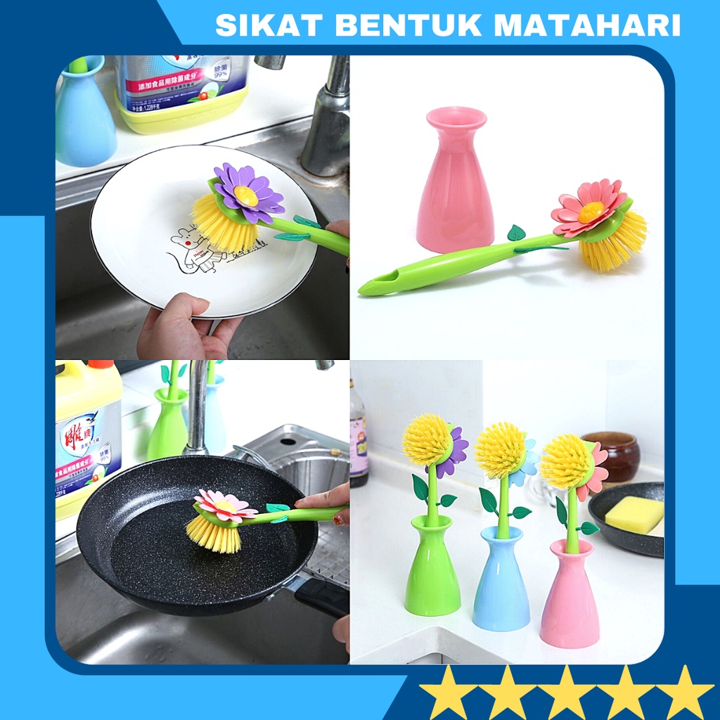 Sikat Cuci Piring Panci Bentuk Bunga Matahari Unik