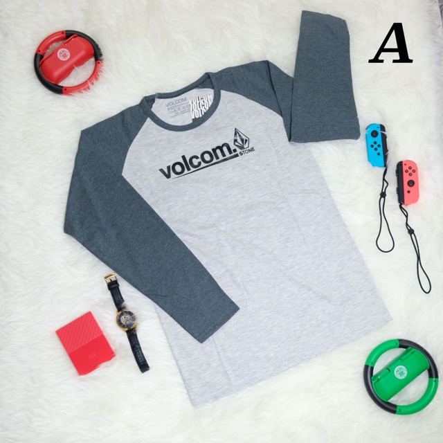 Kaos Raglan Surfing | Kaos Raglan Branded | Kaos Surfing Volcom | Volcom Panjang | Raglan Volcom