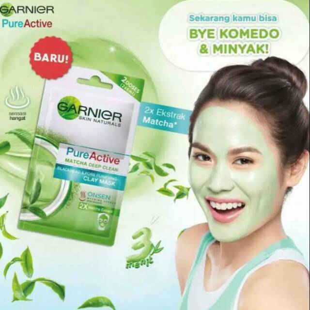 GARNIER Matcha Deep Clean / Masker Clay Masker Wajah Oil Control dan Komedo