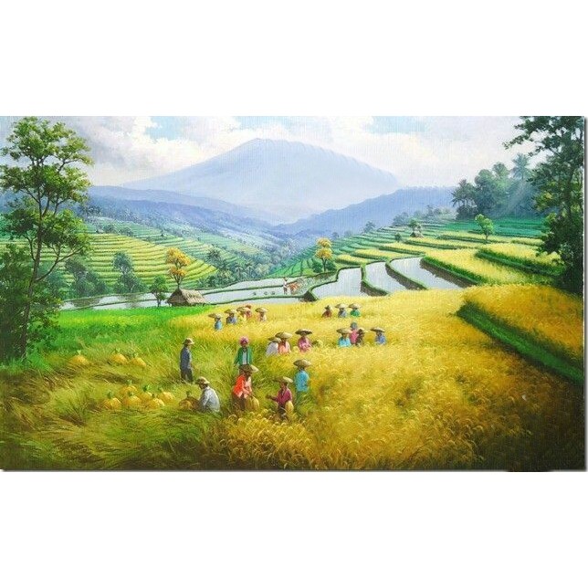 lukisan kanvas pemandangan 85x135 cm 6yy ed