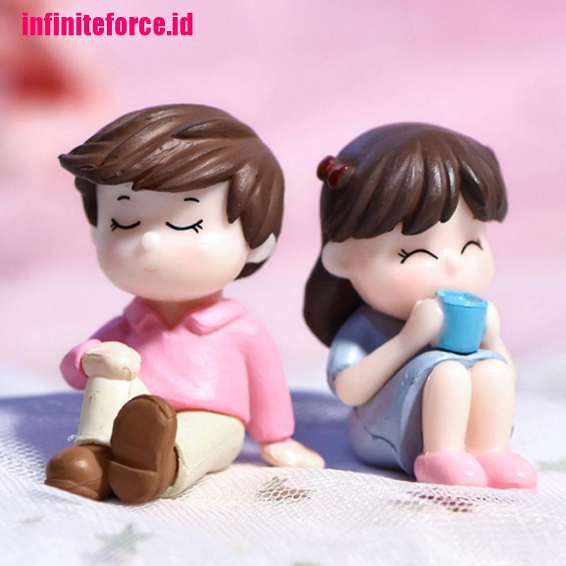 (Inx) 2pcs / Set Miniatur Pasangan Kekasih Untuk Dekorasi Taman Mini / Fairy Garden