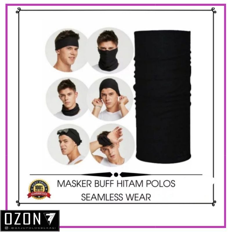 Masker Baff Multifungsi Hitam Polos Murah