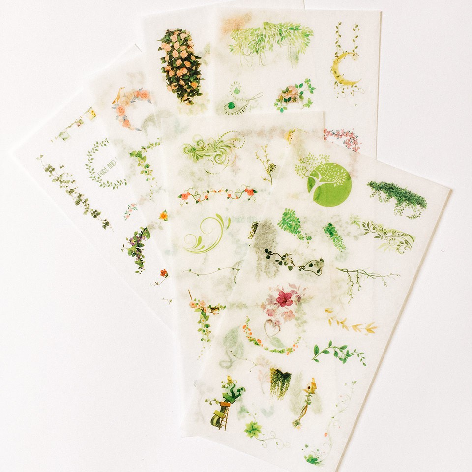 Pure And Fresh Diary Deco Stickers Stiker Tema Tanaman Shopee