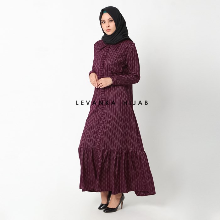 Baju Gamis Motif bahan Semiwoll Tebal atau Longdress Musmilah - GSy