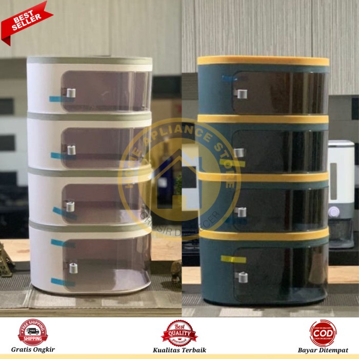 Tudung Saji Premium 4 Susun Food Storage Magnet Penutup Makanan Modern