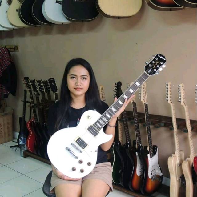 GITAR LISTRIK EPIPHONE LESPAUL PUTIH
