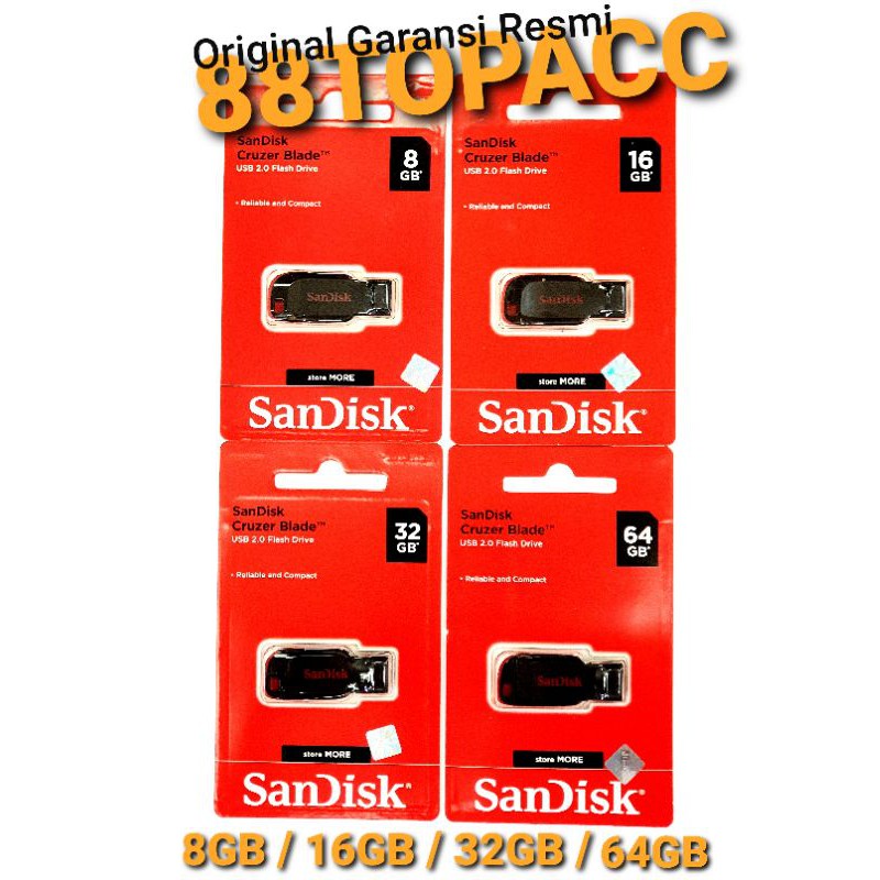 Flashdisk Sandisk 8GB 16GB 32GB 64GB 128GB / Usb Sandisk Cruzer Blade