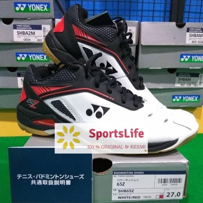 SEPATU YONEX SHB 65 Z ORIGINAL JP VERSION WHITE RED PUTIH MERAH