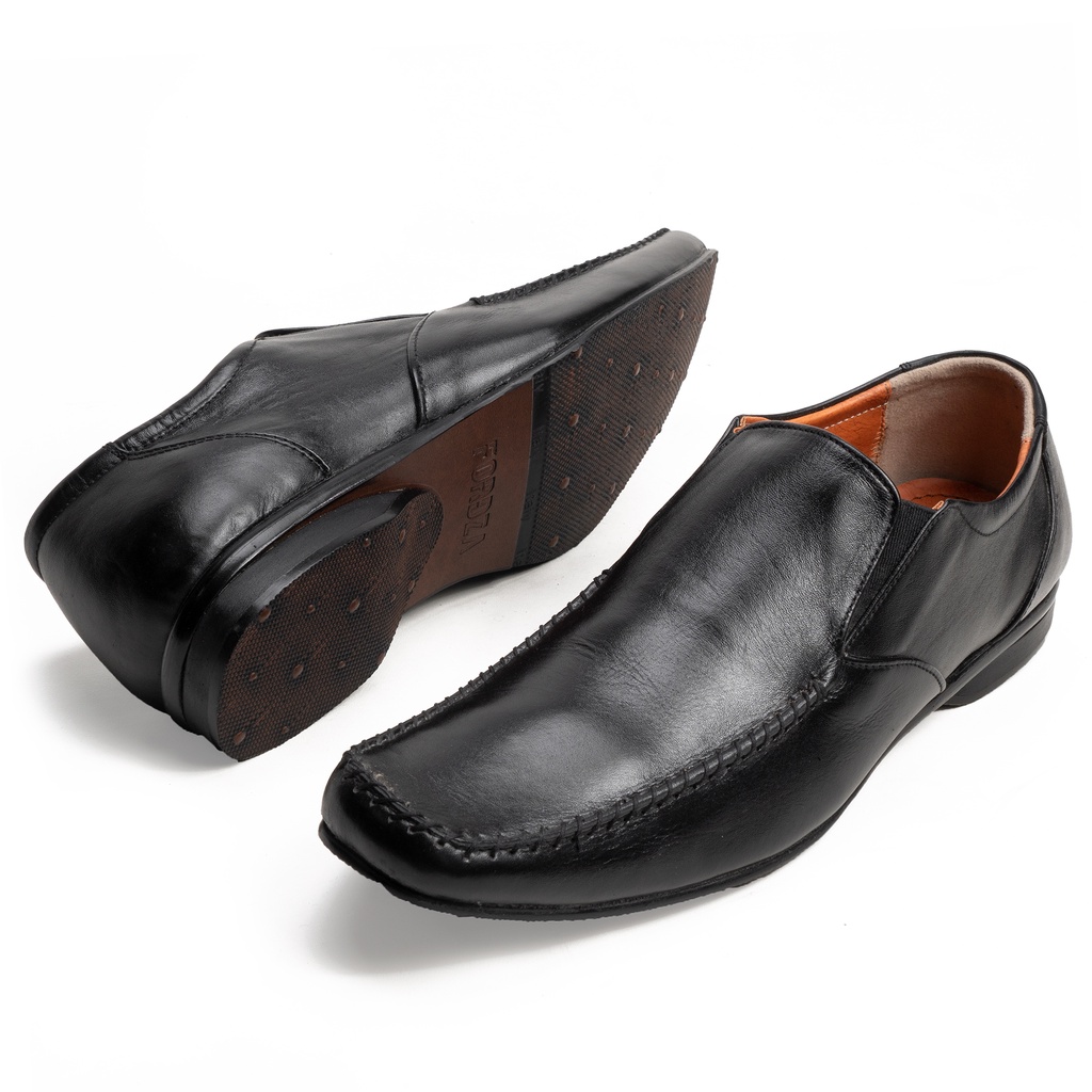 Sepatu Kulit Pantofel Pria Formal Tanpa Tali Rajut Moccasin Handmade M9603