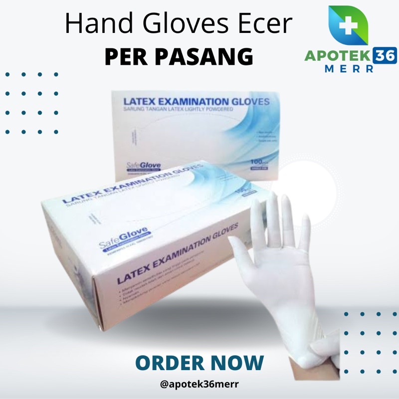 SARUNG TANGAN LATEX HAND GLOVES LATEX PUTIH ECER PER PASANG