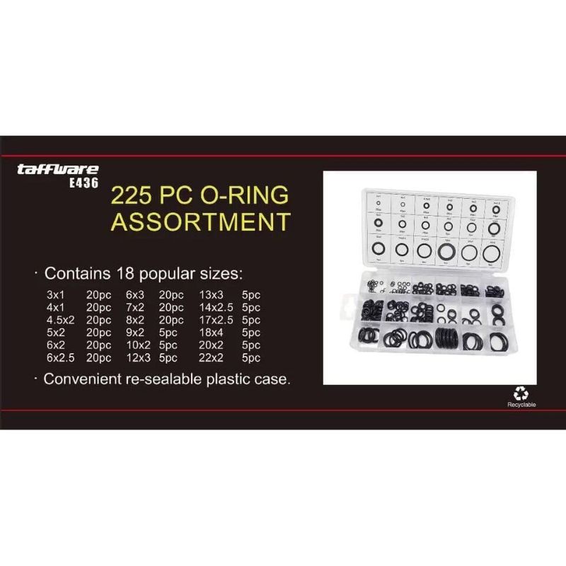 Oring Seal Sil Karet Set Multifungsi Rubber Tightening - 225 PCS