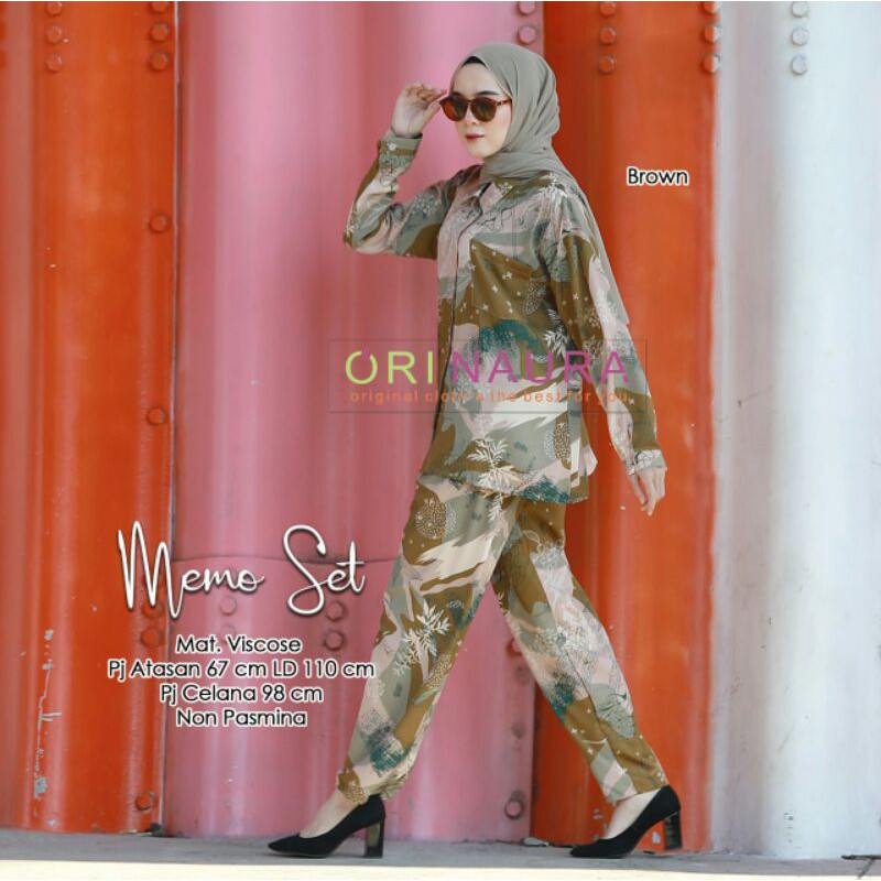 Baju Setelan // Setelan Memo Set By Ori Naura // Setelan Bahan Viscose