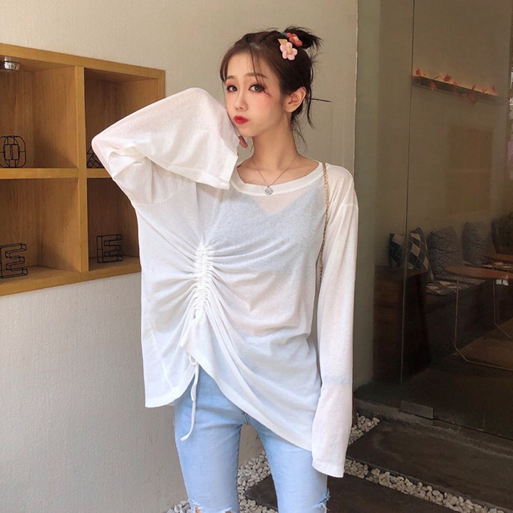 [CLEARANCE] Korean Long Sleeve Anti UV Oversize Tee Lengan Panjang 2034