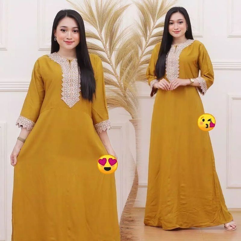 DASTER ARAB ZEEMA | RAYON SUPER GRADE A | RESLETING DEPAN BUSUI | RENDA MILO-Mustard