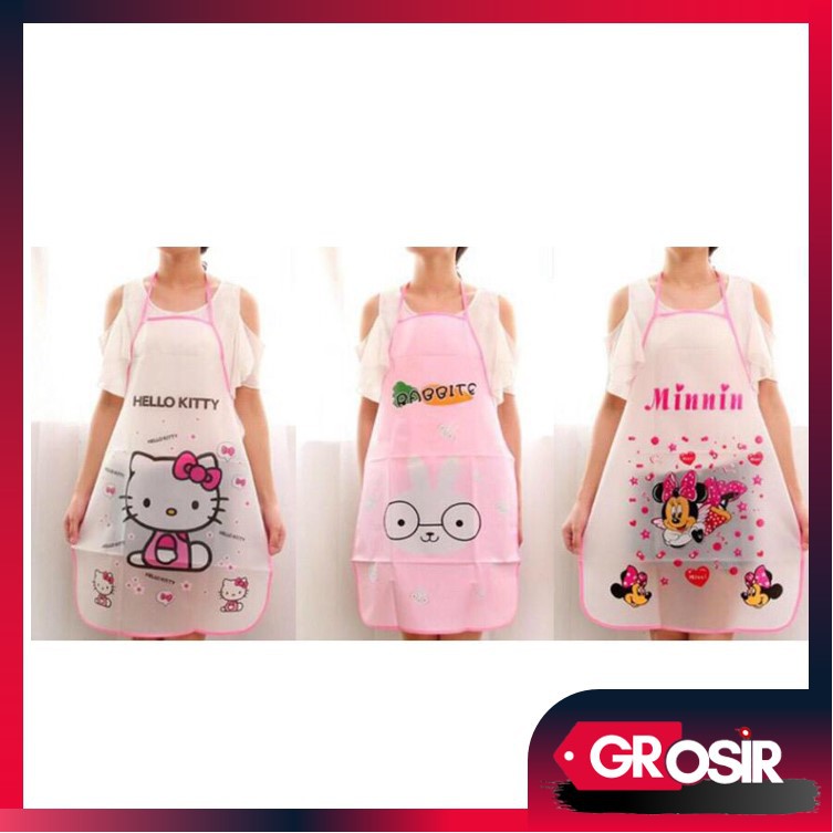 Grosir - H191 Apron / Celemek Dapur Karakter / Water Proof &amp; Oil Proof / Anti Minyak &amp; Anti Air