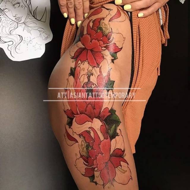 TATTO TEMPORER TATO SEMENTARA COCOK UNTUK PARTY JALAN JALAN ACARA DLL/ Desain FLOWER Bunga/TERLARIS