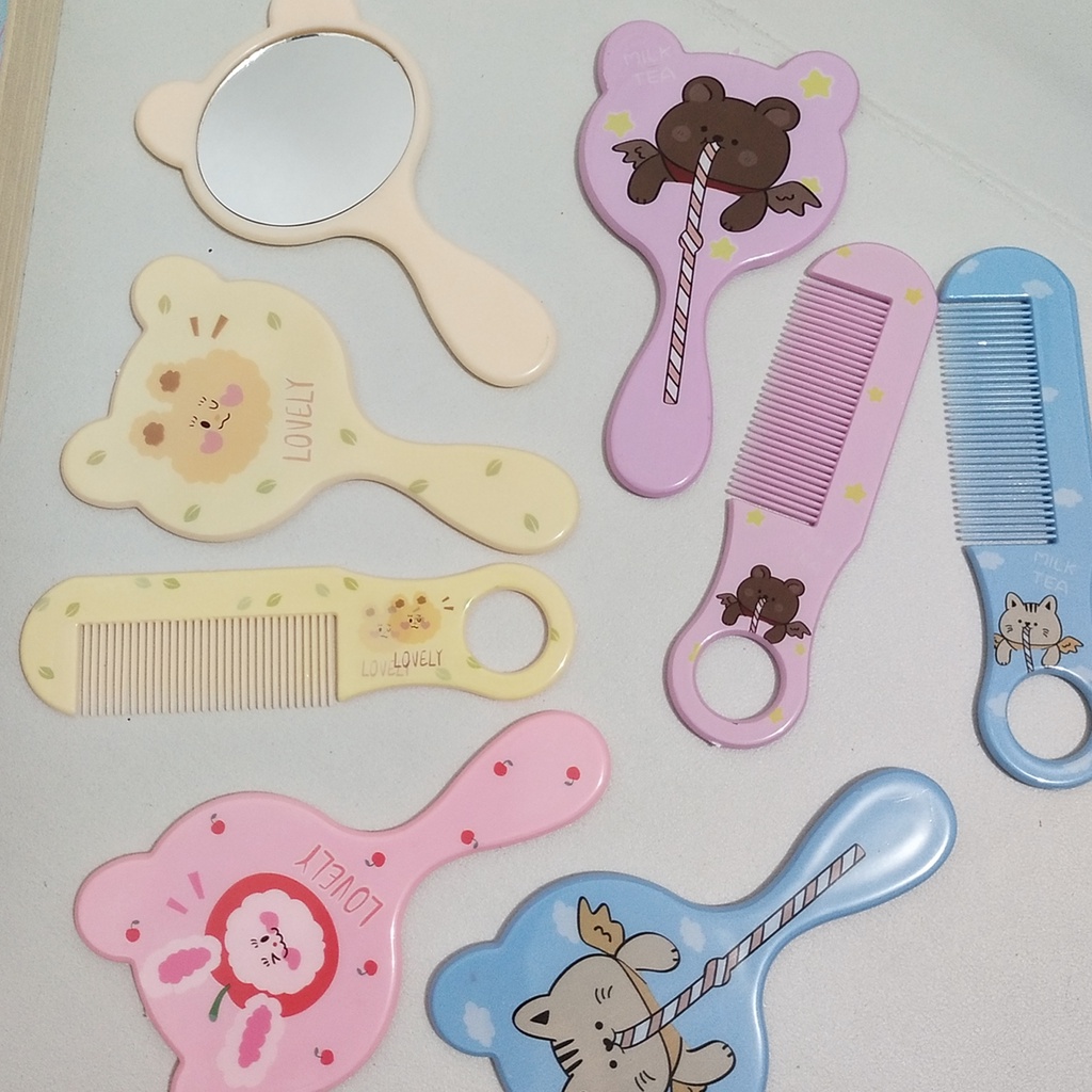 Set Cermin dan sisir cermin korea pocket size cermin rias kecil murah kaca souvenir pernikahan murah