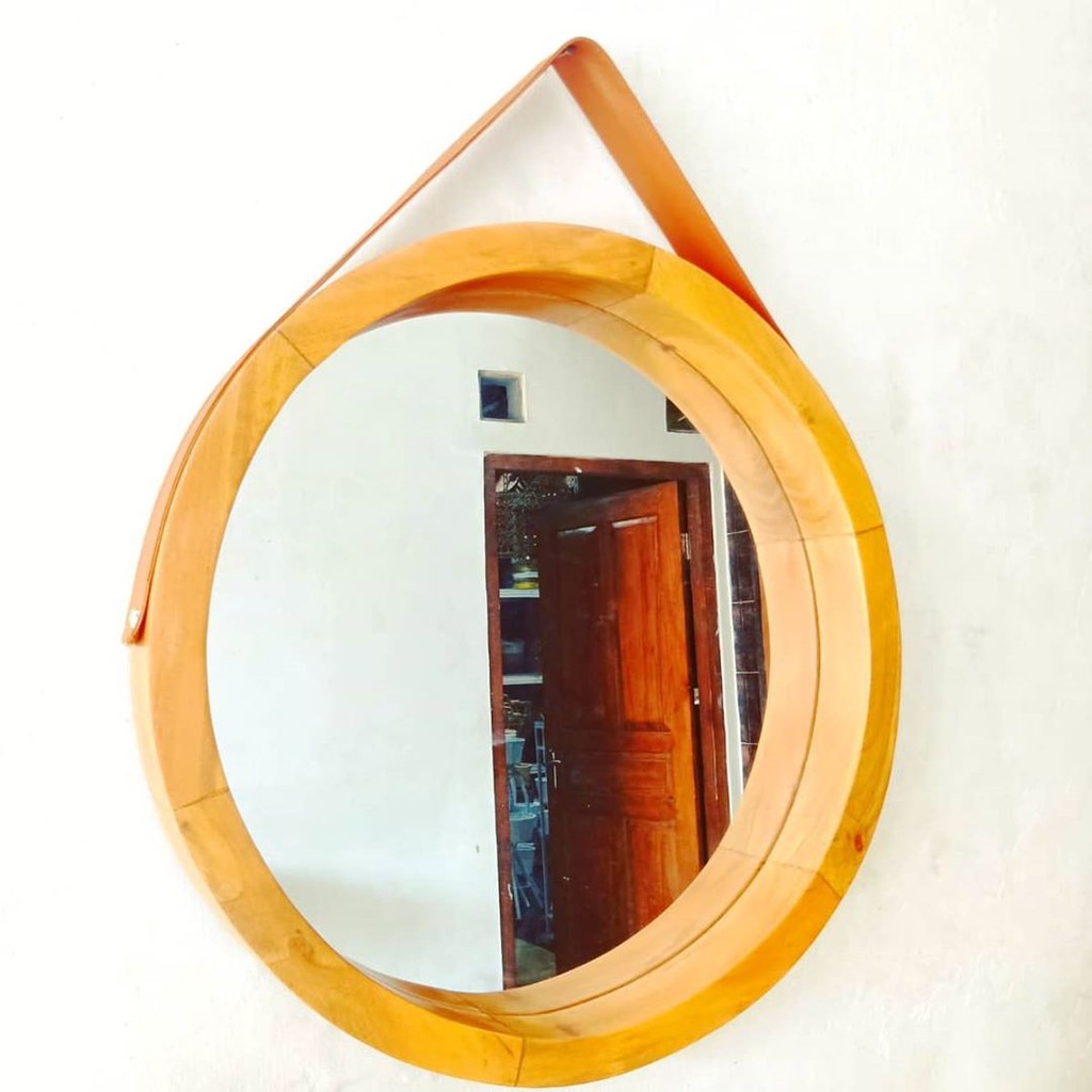 Cermin Dinding Bulat/Bundar Gantung Minimalis