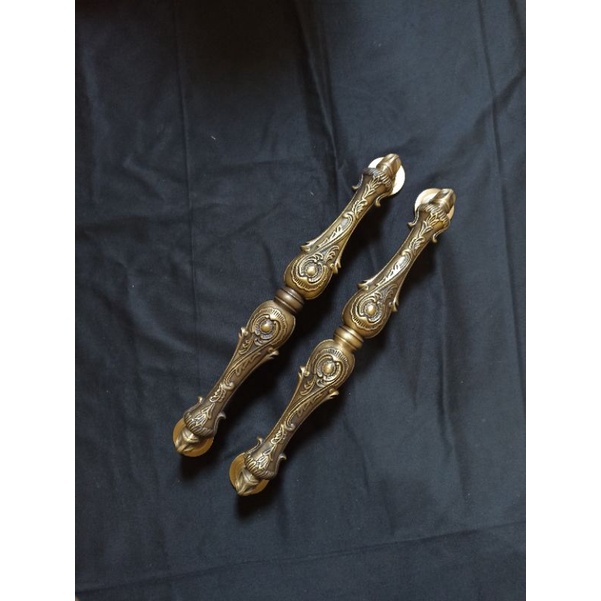 Handle Pintu Gagang Pintu Rumah Kuningan Telpon Batik AB 35 cm