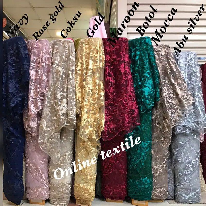 MURAH!! Tulle 3D mutiara / kain Tulle 3D mutiara.