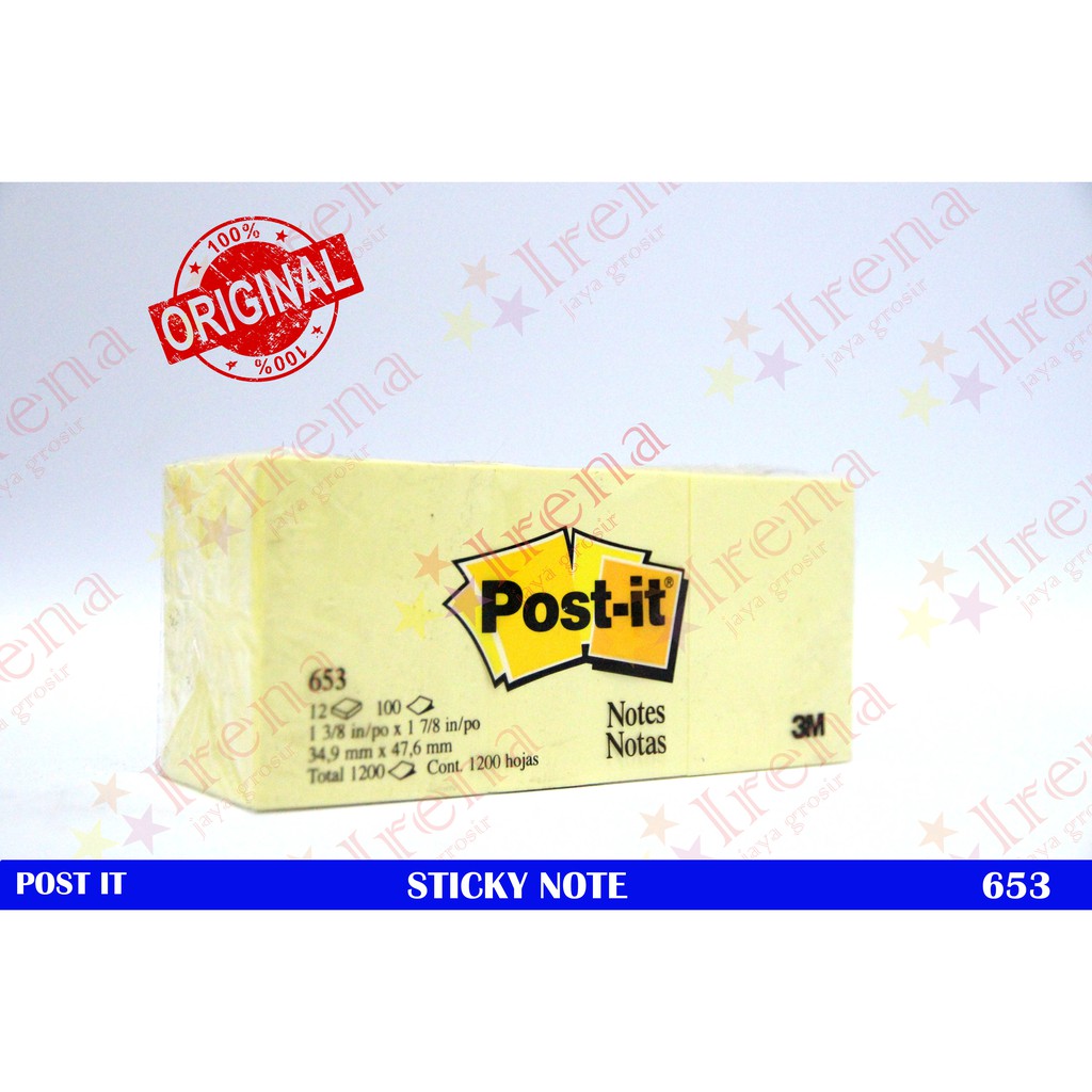 

3M POST-IT 653 NOTES STICKY NOTE KERTAS MEMO 12PC MURAH