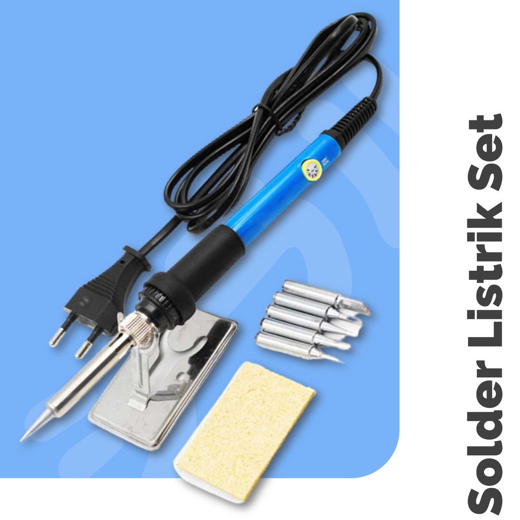 [Free 5 Tip] Solder Listrik Pengatur Suhu Temperatur Adjustable Temperature 60 Watt 60Watt 60W Set