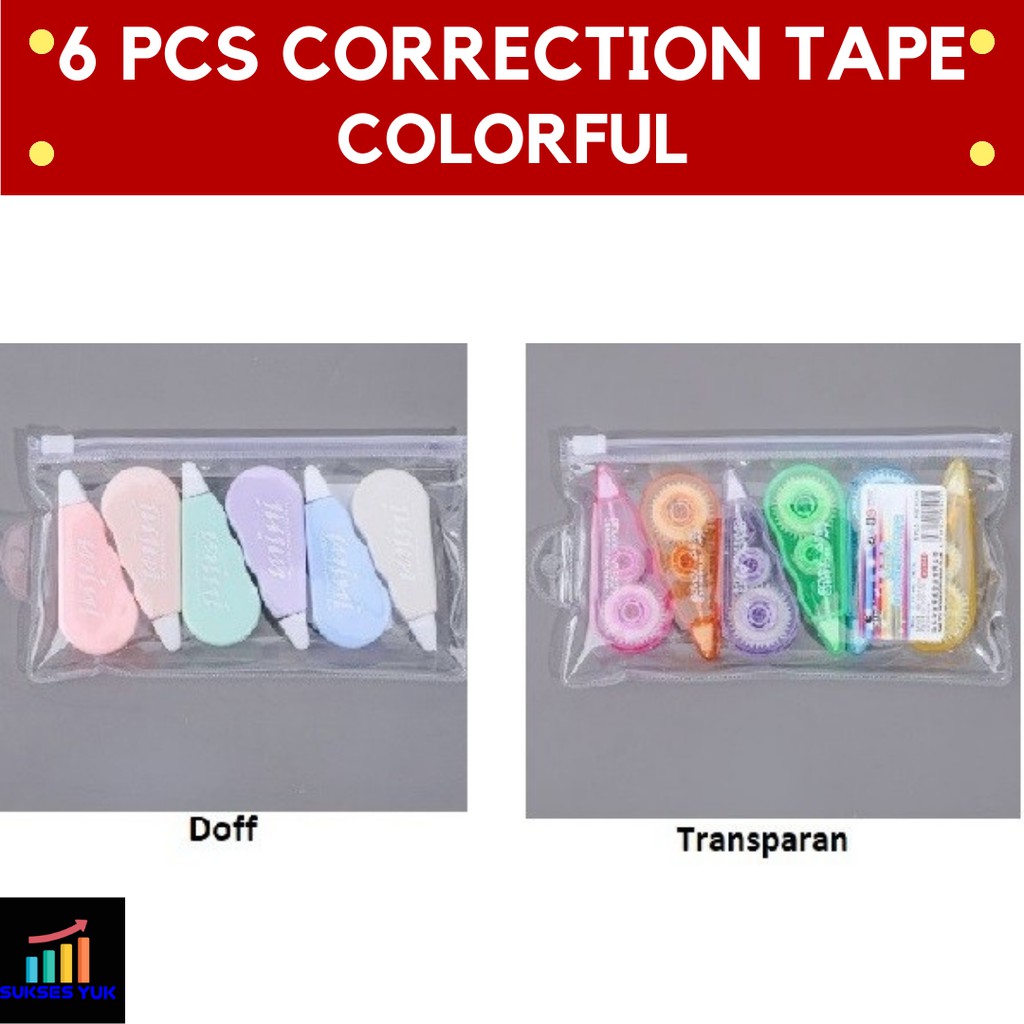 

SET Correction Tape 6 Pcs COLORFUL