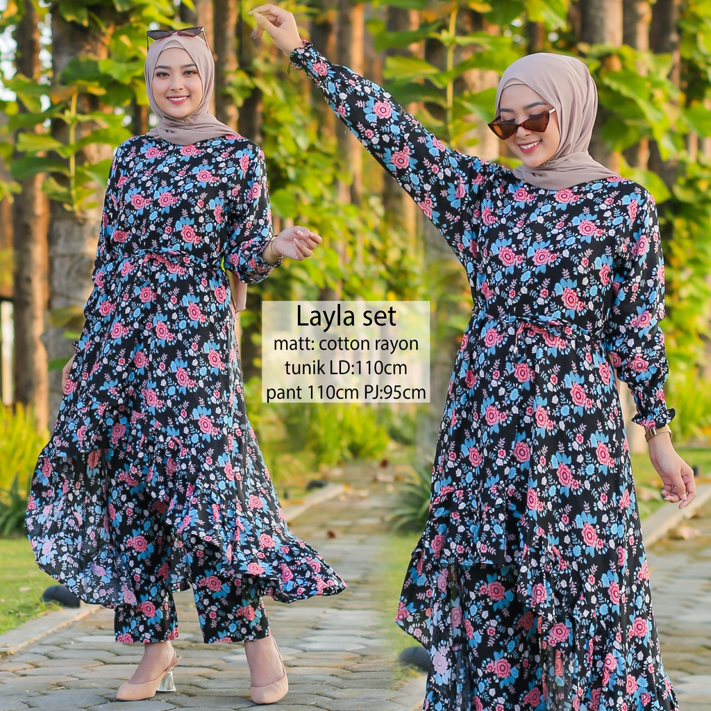 Layla set / Chanel set / Leopard set / Camelia set /  / setcel wanita katun rayon adem / Termurah