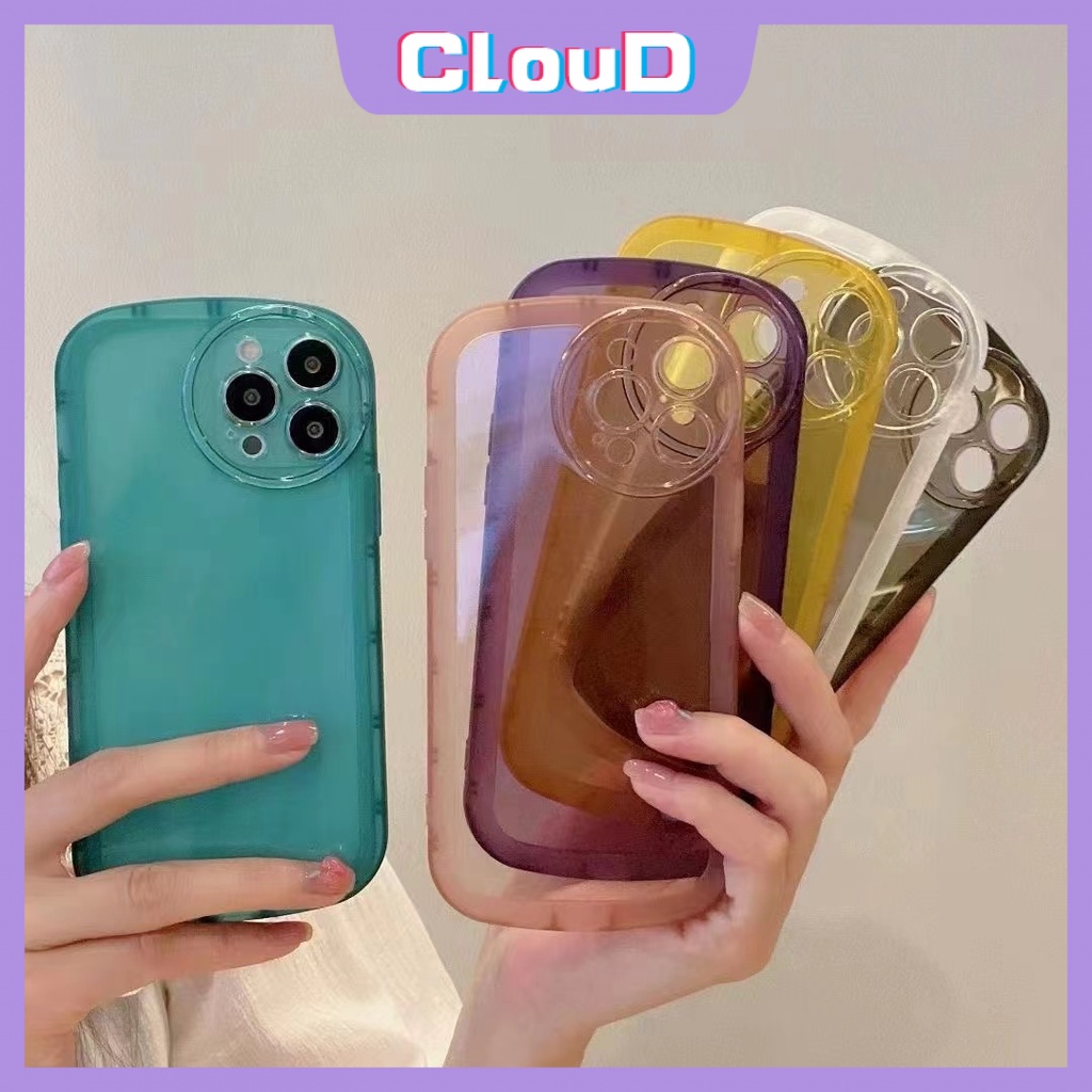 Casing OPPO A54 A96 A95 A57 2022 A12 A15 A5s A7 A16 A55 A16K A16E A76 A74 A15s A53 A3s A1K A31 A9 A5 2020 A11K A11 A35 A36 Reno8 Solid Color Macaron Oval Lens Protection Phone Case