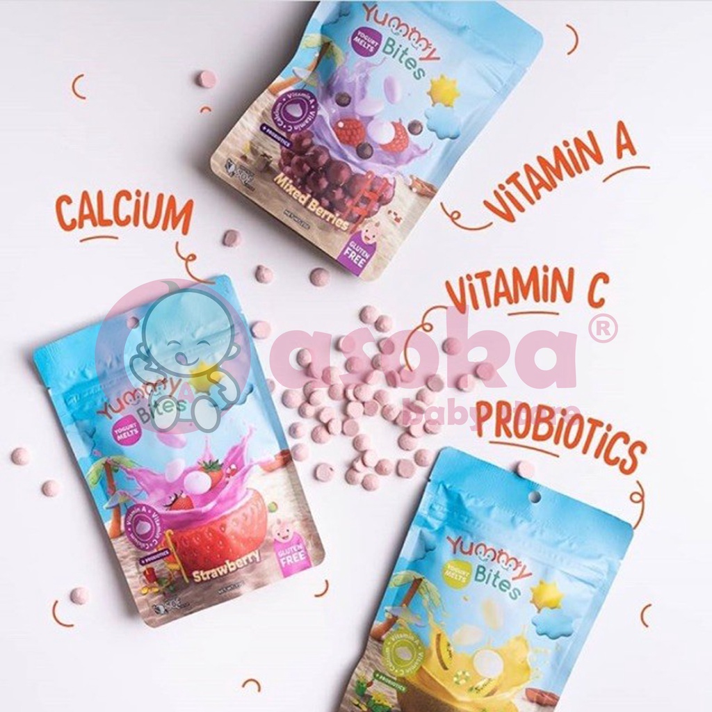 Yummy Bites Yogurt Melt Cemilan Yougurt Anak 20gr Untuk 12 bulan ke atas ASOKA