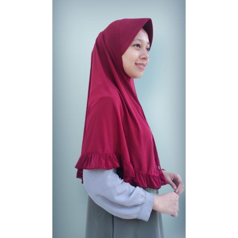 HIJAB INSTAN REMPEL BAWAH JERSEY SIZE L