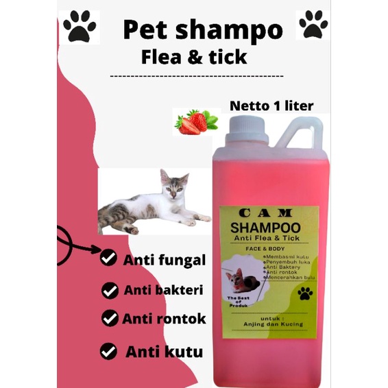 shampoo kucing &amp; anjing Anti kutu/anti jamur/pelembut bulu/netto: 1 liter