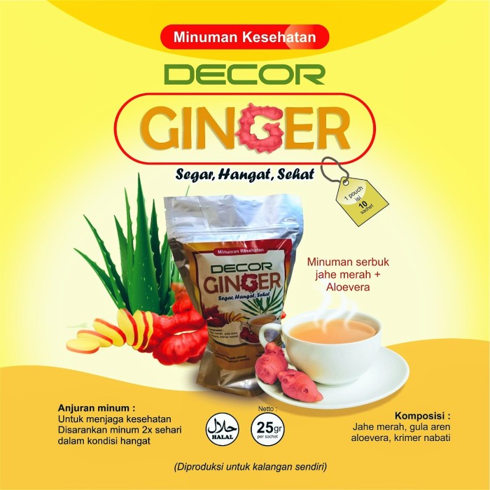 

GINGER DECOR JAHE MERAH PLUS ALOEVERA (BERKUALITAS)