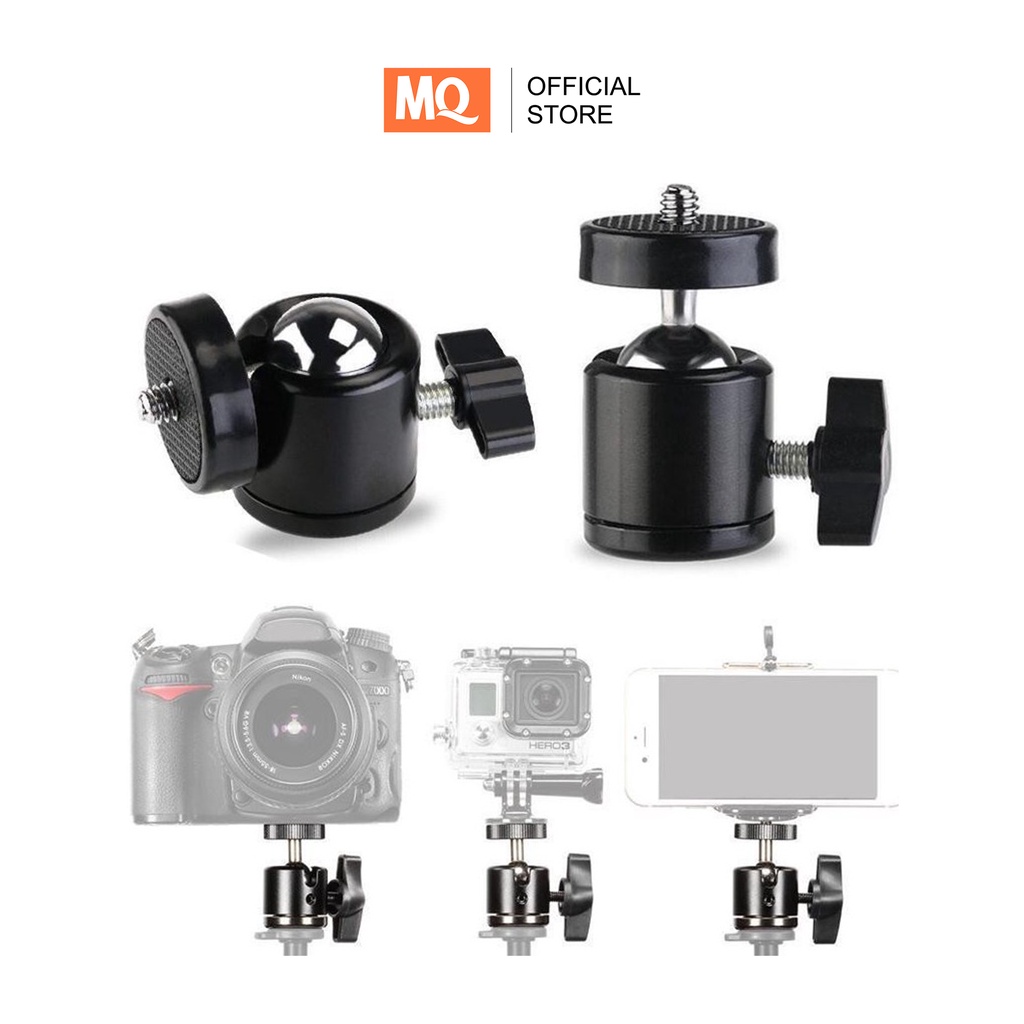 MQ BALL HEAD BALLHEAD SCREW 1/4 UNTUK TRIPOD KAMERA RINGLIGHT 360 TRIPOD HP