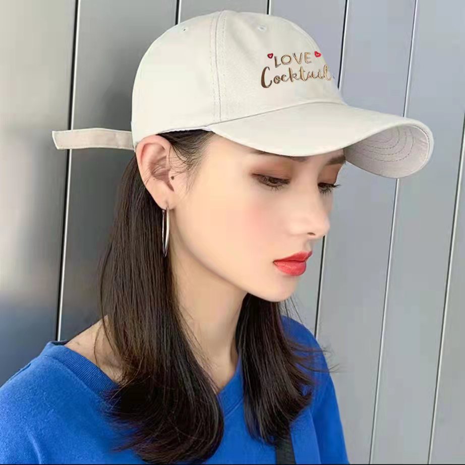 (Hello Girl)MZ14 Topi Baseball Wanita Import Motif Love Cocktail .