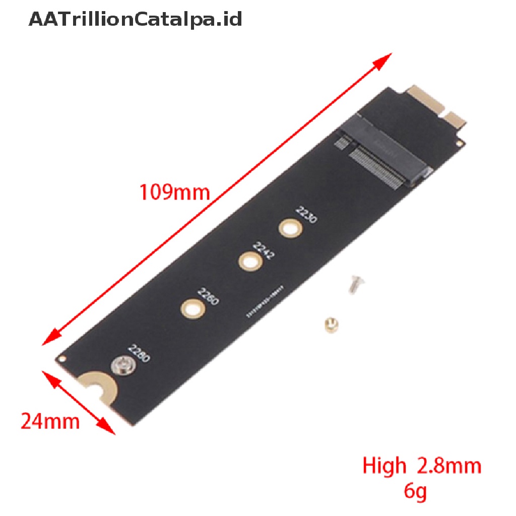 Aatrillioncatalpa 1PC Kartu adapter M. 2 ngff SSD Untuk MacBook 2010-2011 SSD