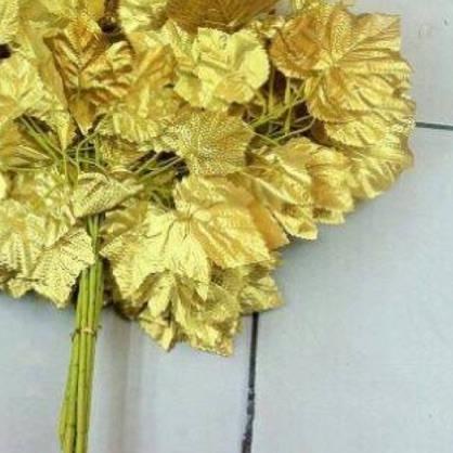 ○ Daun anggur EMAS / Daun anggur plastik / Daun dekorasi / D-06/ 1 lusin ✯