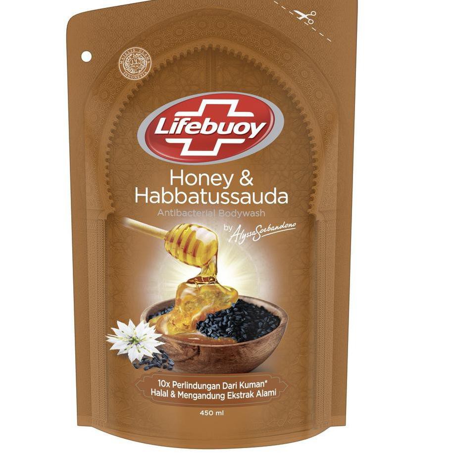❤ BELIO ❤ Lifebuoy Sabun Cair Honey & Habbatussauda Refill 450ml