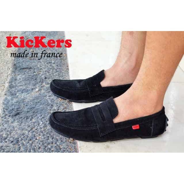 TERMURAH !!! SEPATU SLOP PRIA KICKERS JEVLIN HITAM CASUAL FORMAL KERJA KULIAH SANTAI PRIA