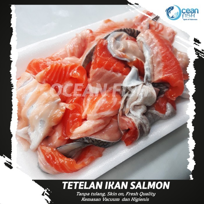 

Tetelan Ikan Salmon Segar - Salmon Tetelan Tanpa Tulang (SKIN ON) 250g