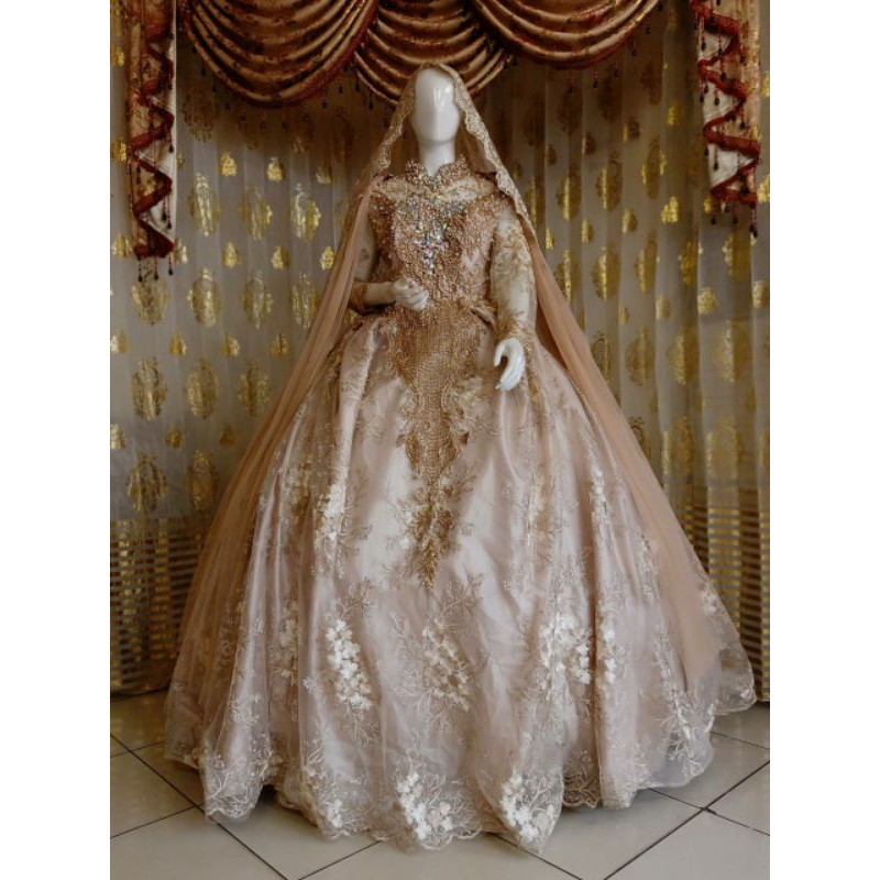 TERBARU//GAUN PENGANTIN BARBIE MEWAH BEREKOR TRIDI//GAUN WEDDING FULL PAYET