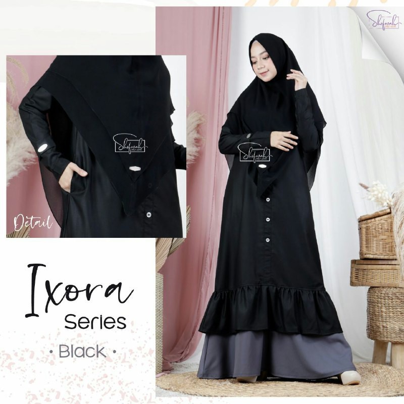 GAMIS IXORA DRESS BY SHOFWAH/gamis dewasa/pakaian wanita/baju muslim/dress/khimar/syari/hijab/busui