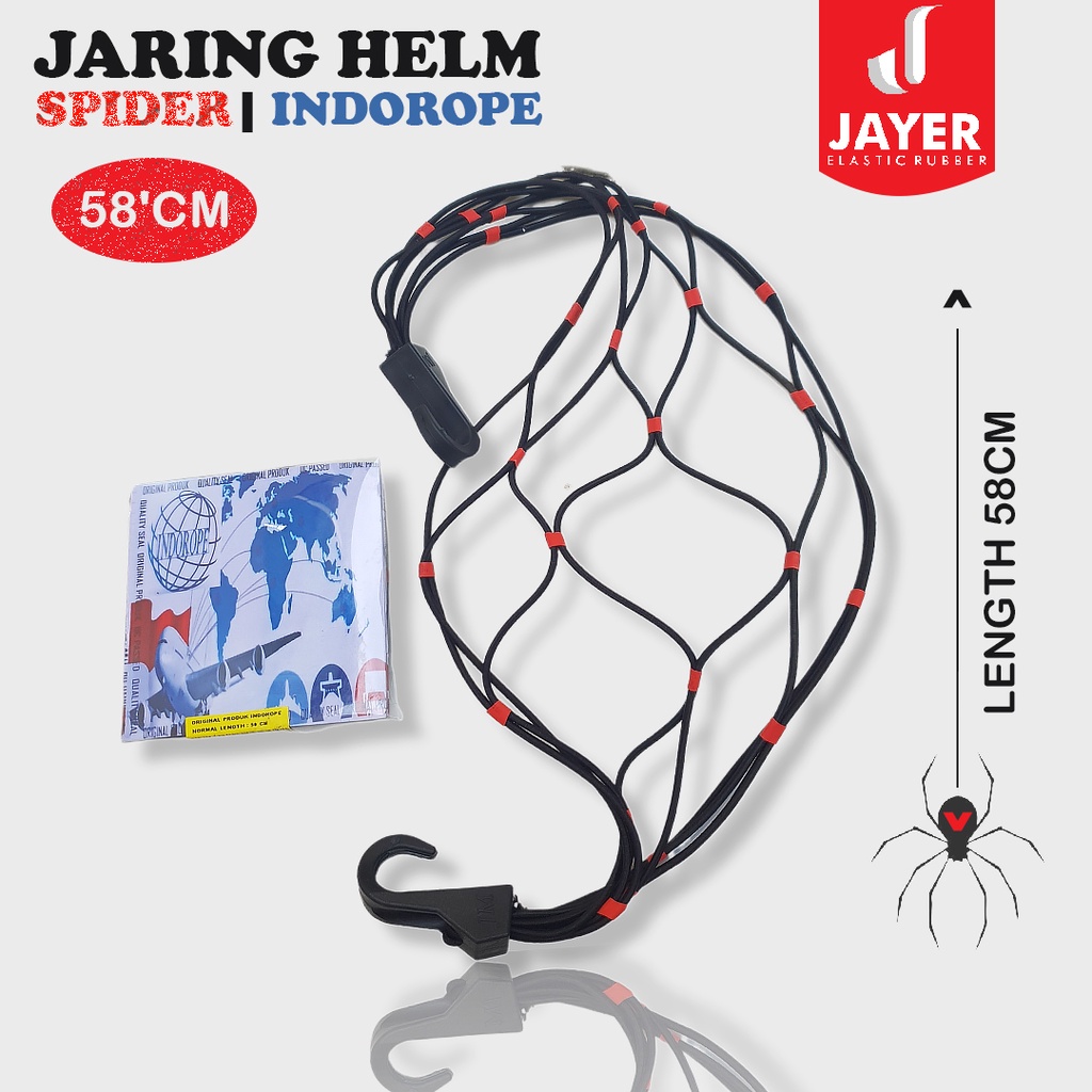 Jaring jok motor / Jaring Helem motor / Tali jaring Helm Motor  SPIDER ( 58cm )