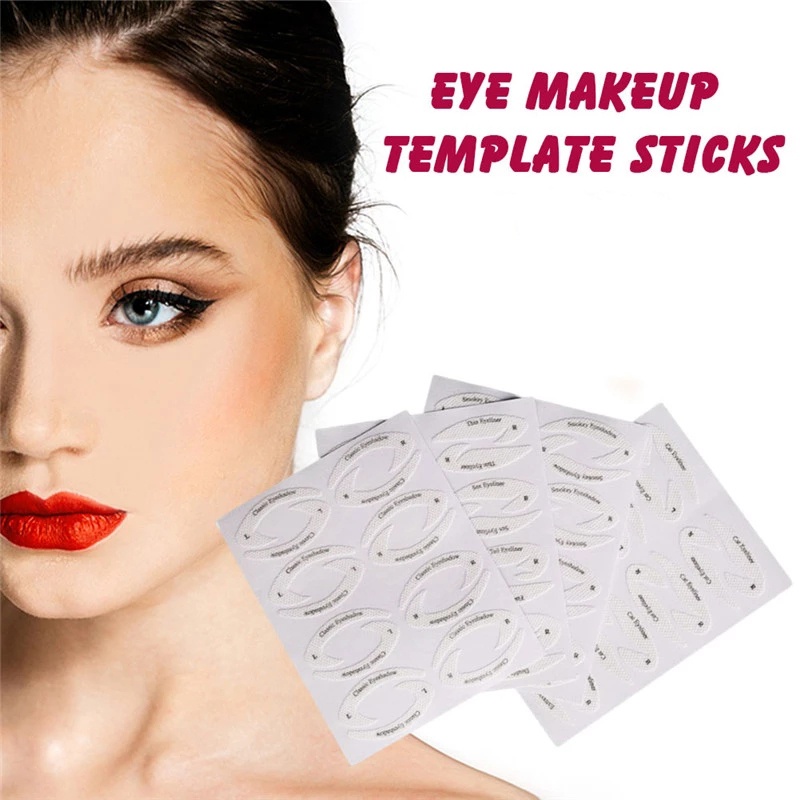 [4Pcs/ Pack Non-woven Eyeliner Template Stickers] [ Eyeliner Stencils Drawing Card] [ Eyeliner Defining Makeup Tools]