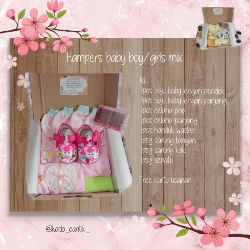 Hampers baby kado bayi murah kado lahiran bayi box (UPLODE ULANG)-Mix pink