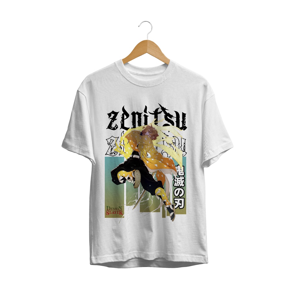 T'SHIRT KAOS BAJU DEMON SLAYER ZENITSU AGATSUMA KIMETSU NO YAIBA PREMIUM