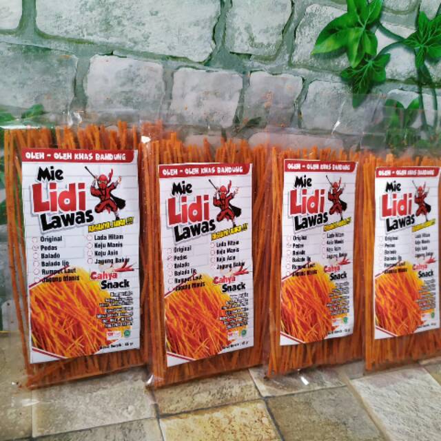 

Mie lidi lawas rasa balado merah isi 45gr.. Balado nya kerasa gurih juaraa